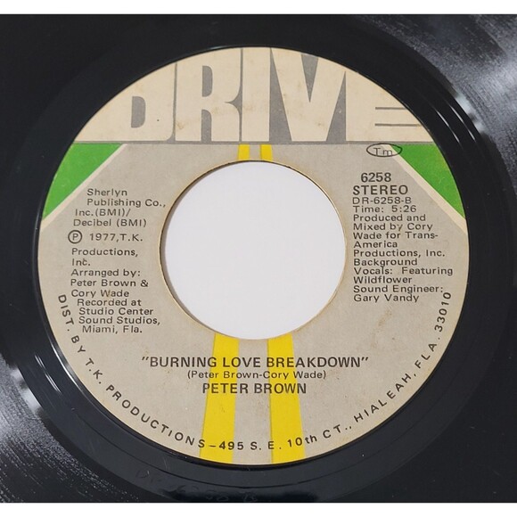 Peter Brown Do Ya Wanna Get Funky With Me/Burning Love Breakdown 45 RPM VG Funk - Picture 2 of 2
